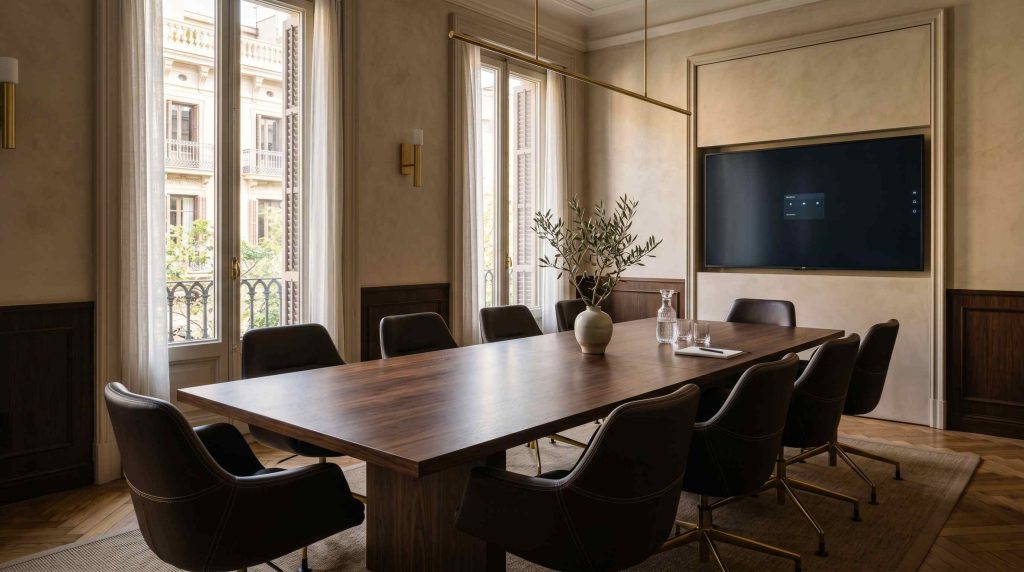 Sala de reuniones ejecutiva en Qdoor Business Center, Quadrat d'Or, Barcelona