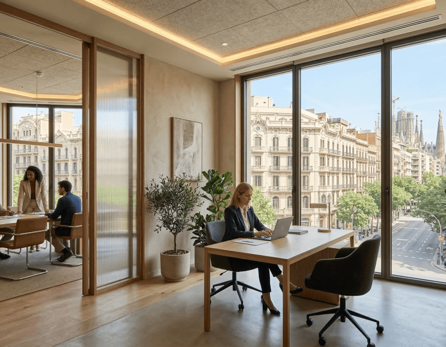 business center en Barcelona con oficinas privadas y salas de reuniones